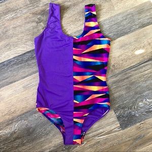 vintage geometric one piece swimsuit